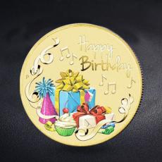 生日彩印金幣